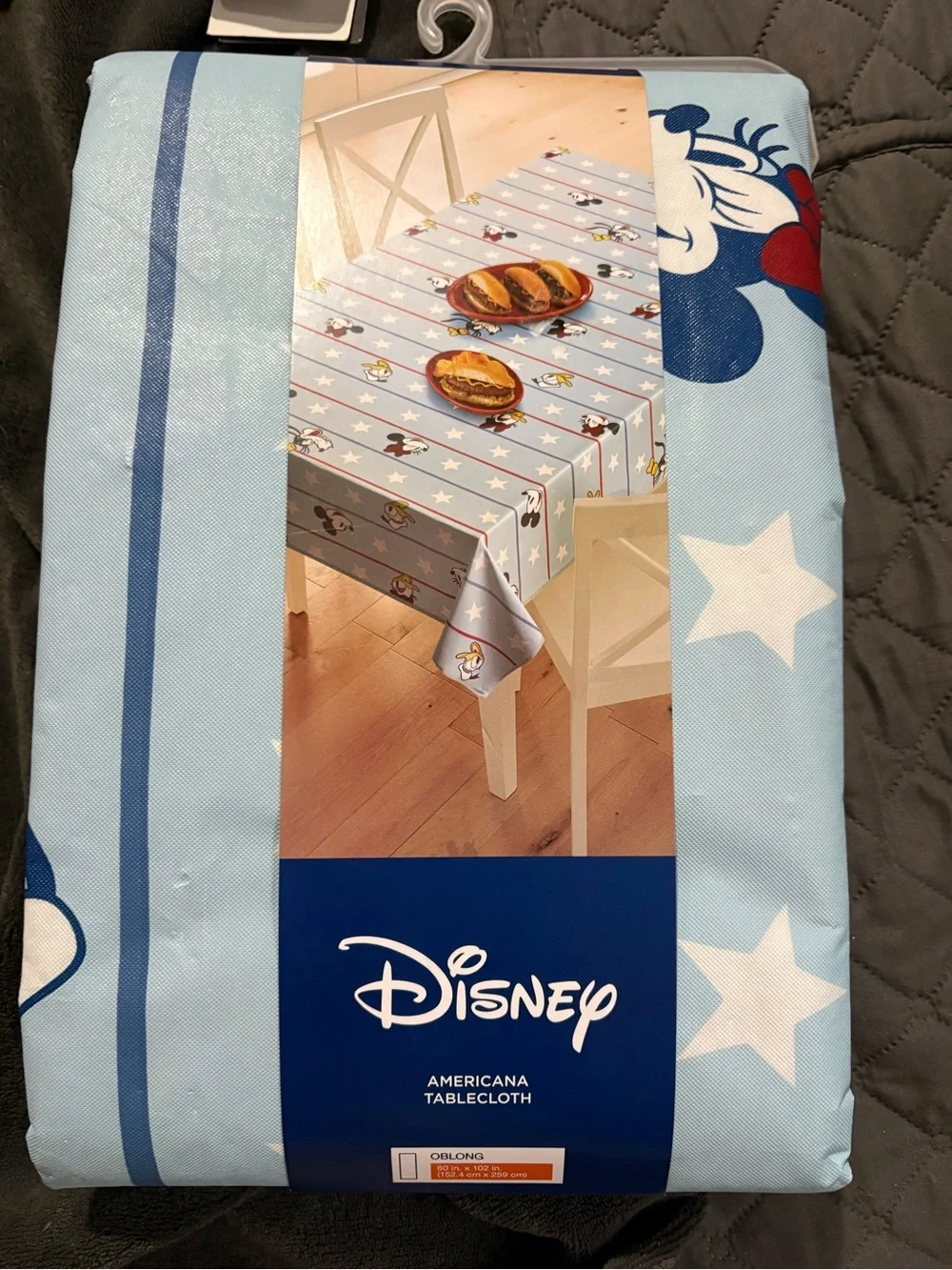 Disney Light Blue and White Mickey Stars Tablecloth